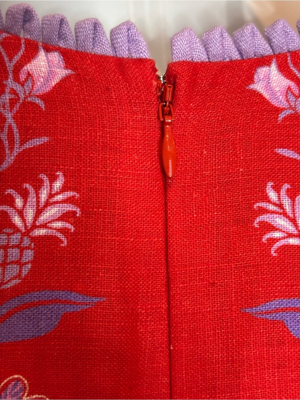 Farm Rio Porcelain Garden Red Purple Sleeveless Deep V Linen Maxi Dress XS - Picture 9 of 12